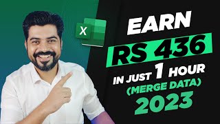 #1 Excel trick to earn Rs. 436 in just 1 hour (Merge Data) 🚀