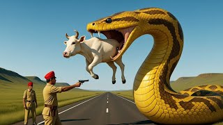 Famous Massive Python Attacks Cow! 😱 Emergency Rescue Team Saves The Day Wealth