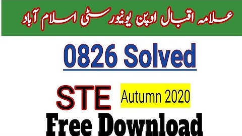 0826 aiou STE solved autumn 2020
