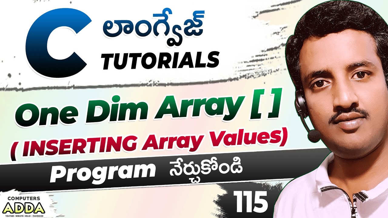 115👉One Dimensional Array in C-Language Telugu | Inserting Array Values ...