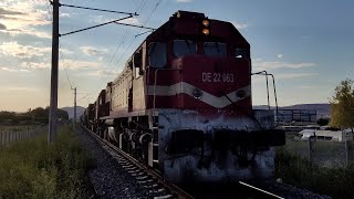 Tcdd De 22063 & Tcdd De 24114 Soğuk Sevk Karma Yük Treni Kornalı Geçişi.