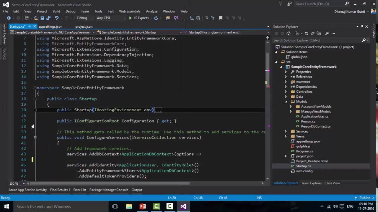 Entity Framework in NET Core Application - YouTube