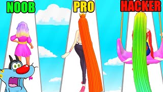 NOOB vs PRO vs HACKER | Hair Challenge With Oggy And Jack | Rock Indian Gamer |