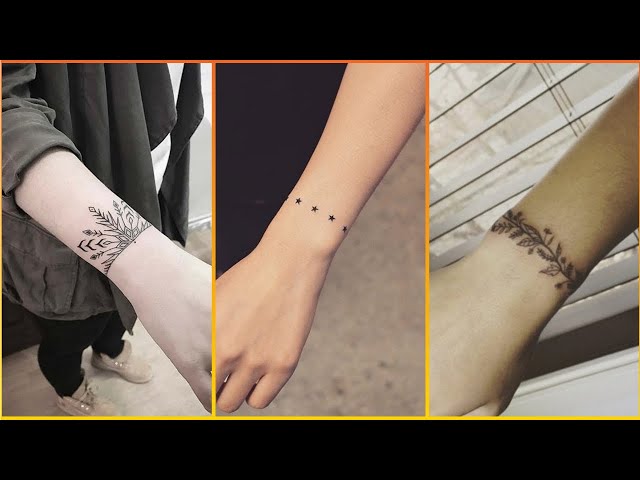 Floral Bracelet Tattoo | Simple arm tattoos, Wrist tattoos for women,  Minimal tattoo