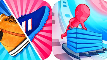 Shoes Evolution 3D vs Stack Colours | iOS, Android gameplay walkthrough 😘🤣