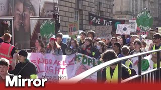 Hundreds of young people march through Edinburgh in climate protest
