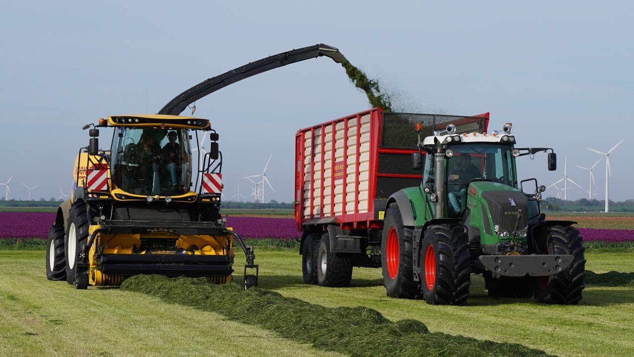 Was Kostet Ein Kilo Gras In Holland New Holland FR550 + 4x Fendt | Visch BV Doornspijk | Gras hakselen