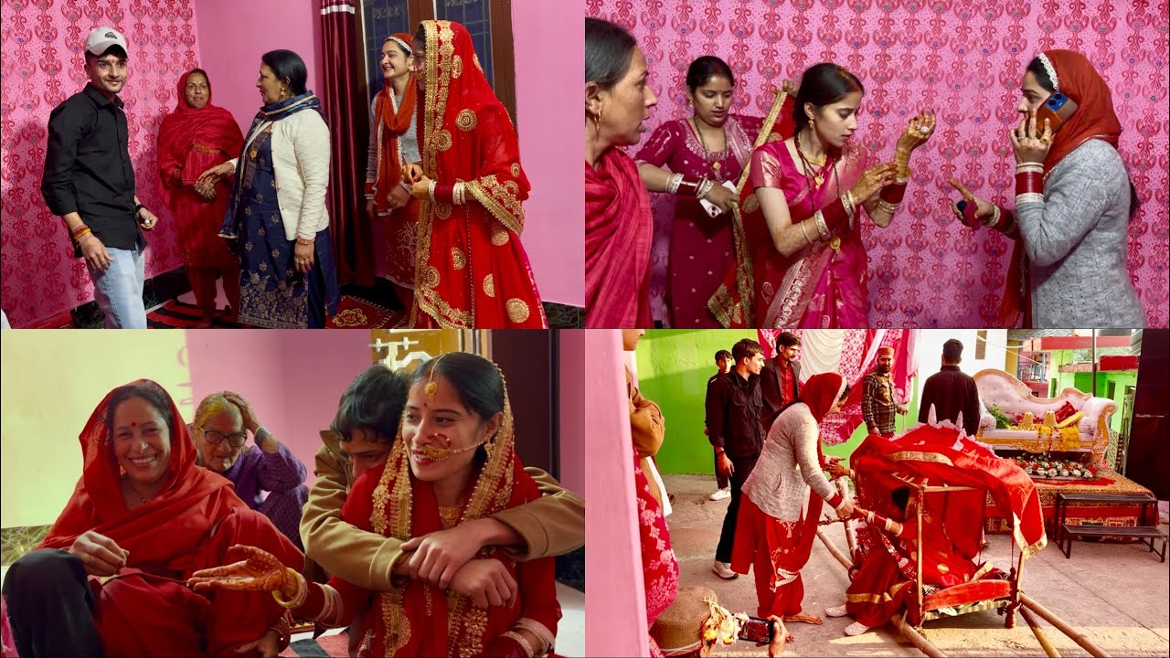 शादी के बाद पहली बार ज्योती घर आई 🥰#twins #himachal #village 