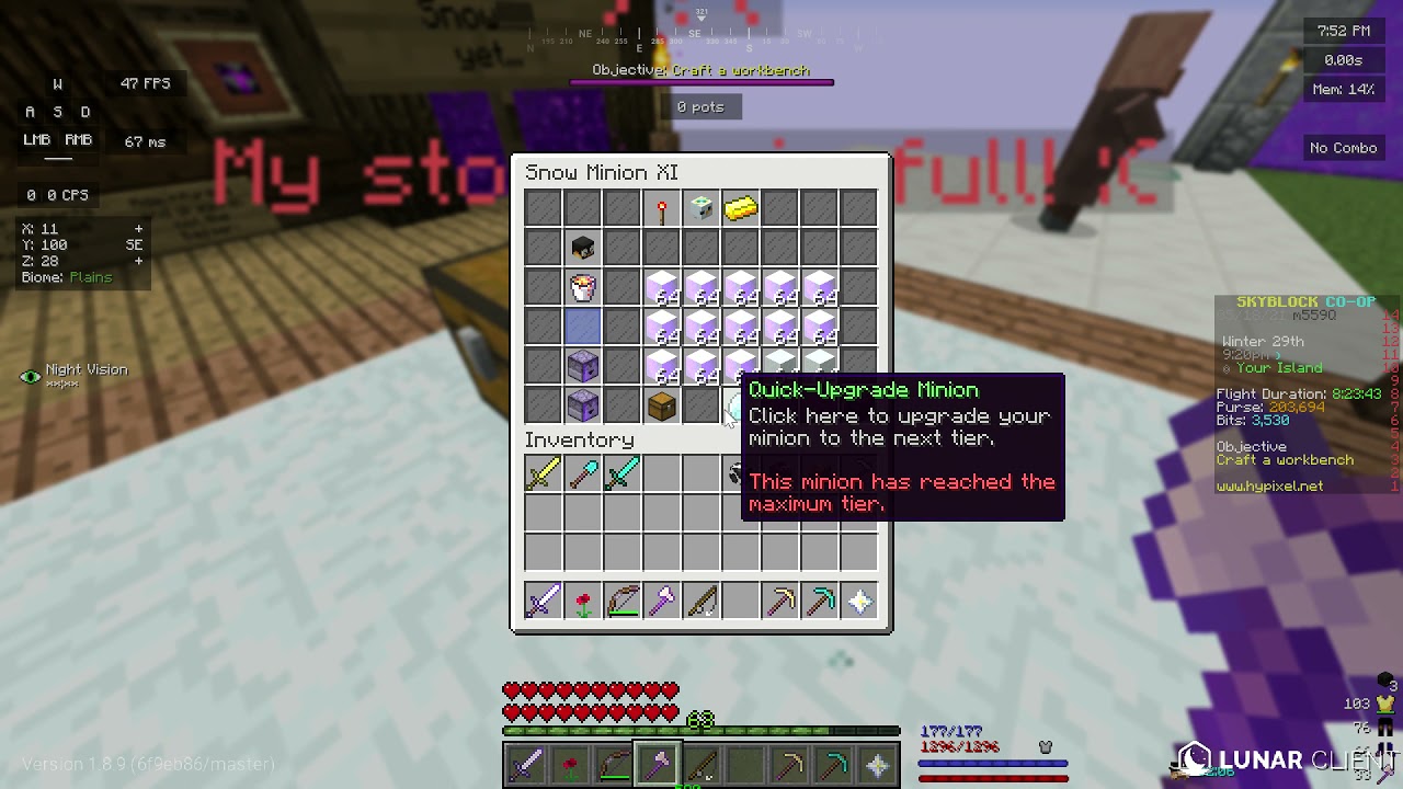 Collecting almost all of the contents of a snow minion disguised as a penguin.