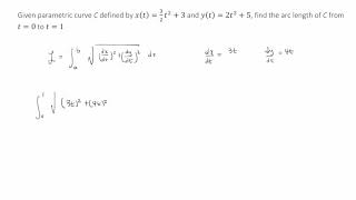 Arc length of a parametrically defined curve
