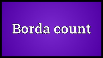 Borda count Meaning
