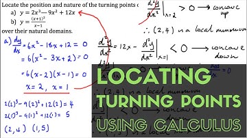 Locating Turning Points Using Calculus