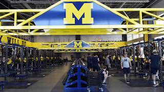 The university of michigan has a new state-of-the-art athletic
facility. it's 280,000 square feet and cost $168 million. we've got
tour some its cool...