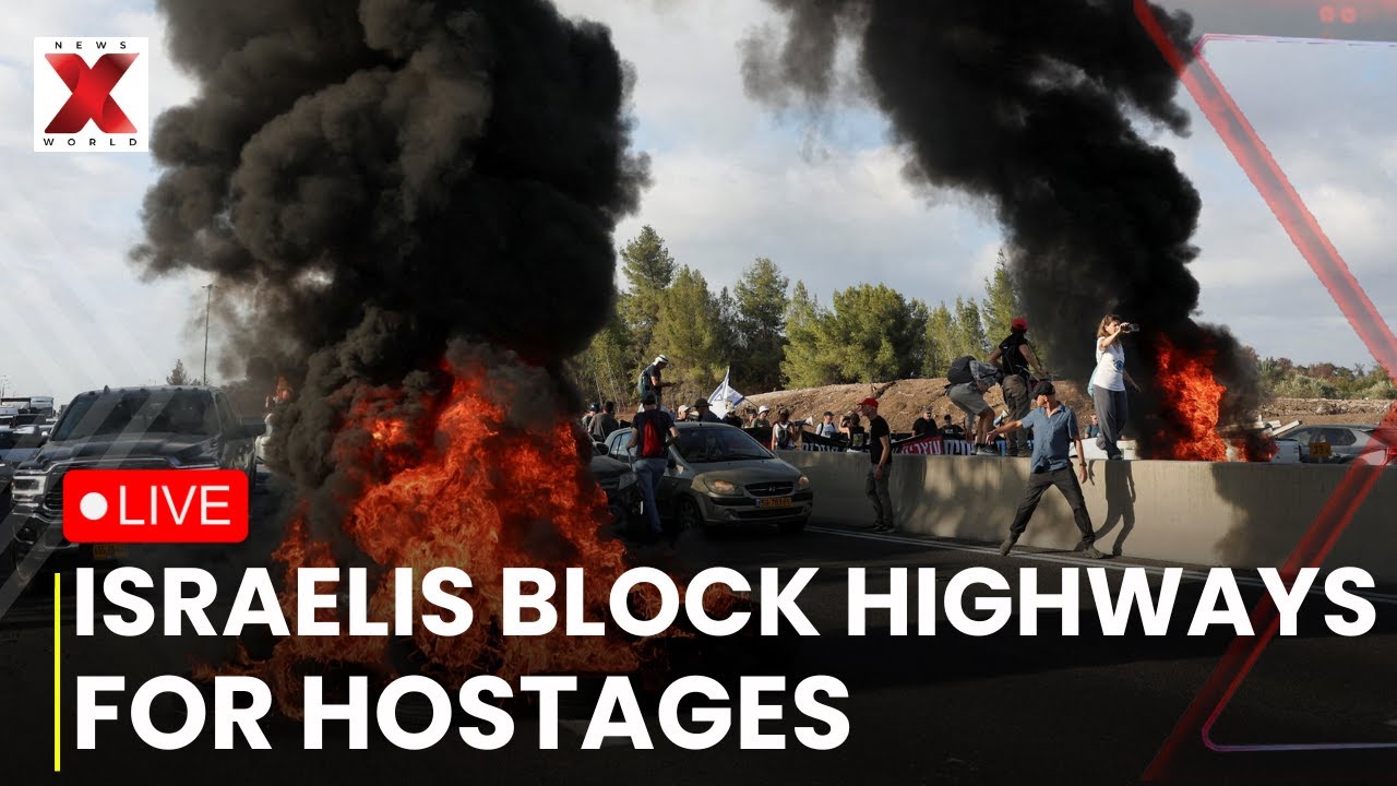 Israeli Protests LIVE: Block Highway with Burning Tires Demanding Hostages’ Release | NewsX World