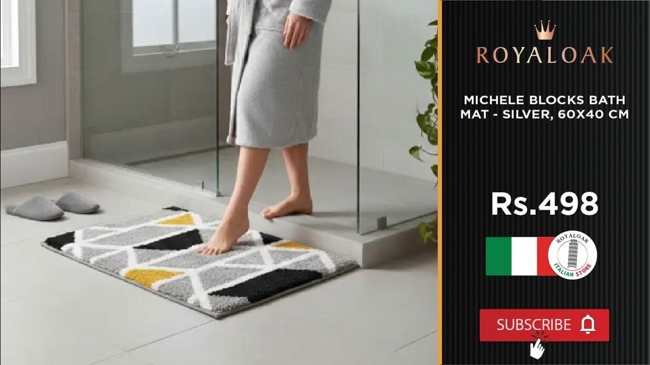 Royaloak Michele Blocks Bath Mat40x60 cm Silver