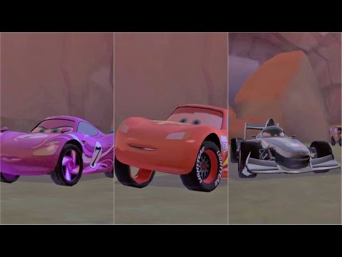 Cars 2 HD Gameplay With Lightning McQueen Racer Holley Midnight Francesco In Canyon Run