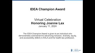 2023 AHLA IDEA Champion Award Joanne Lax
