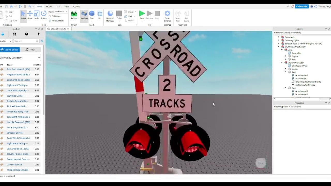 Building A Railroad Crossing Timelapse In Roblox Studio!