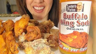 SassEsnacks ASMR: Eating Chicken Wings | Buffalo Wing Soda | Wing Stop | *No Talking* W/ Annotations