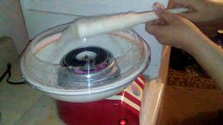 trying out the Bella Cotton Candy Maker