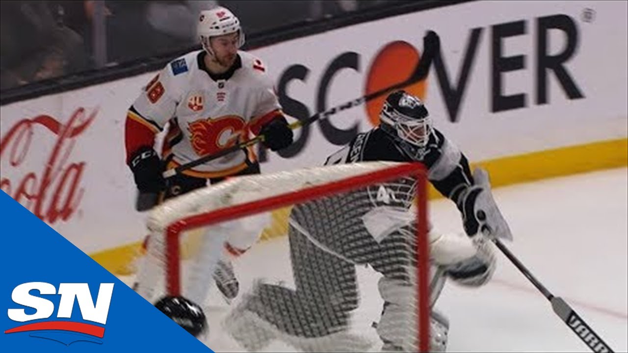Flames Catch Kings Goalie Way Out Of His Net To Score Easy Goal