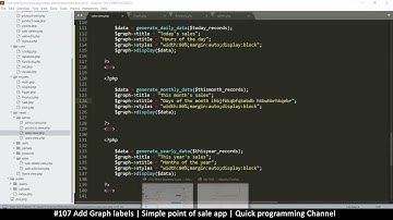 #107 Add graph labels | Simple point of sale app in php & javascript | Quick programming tutorial