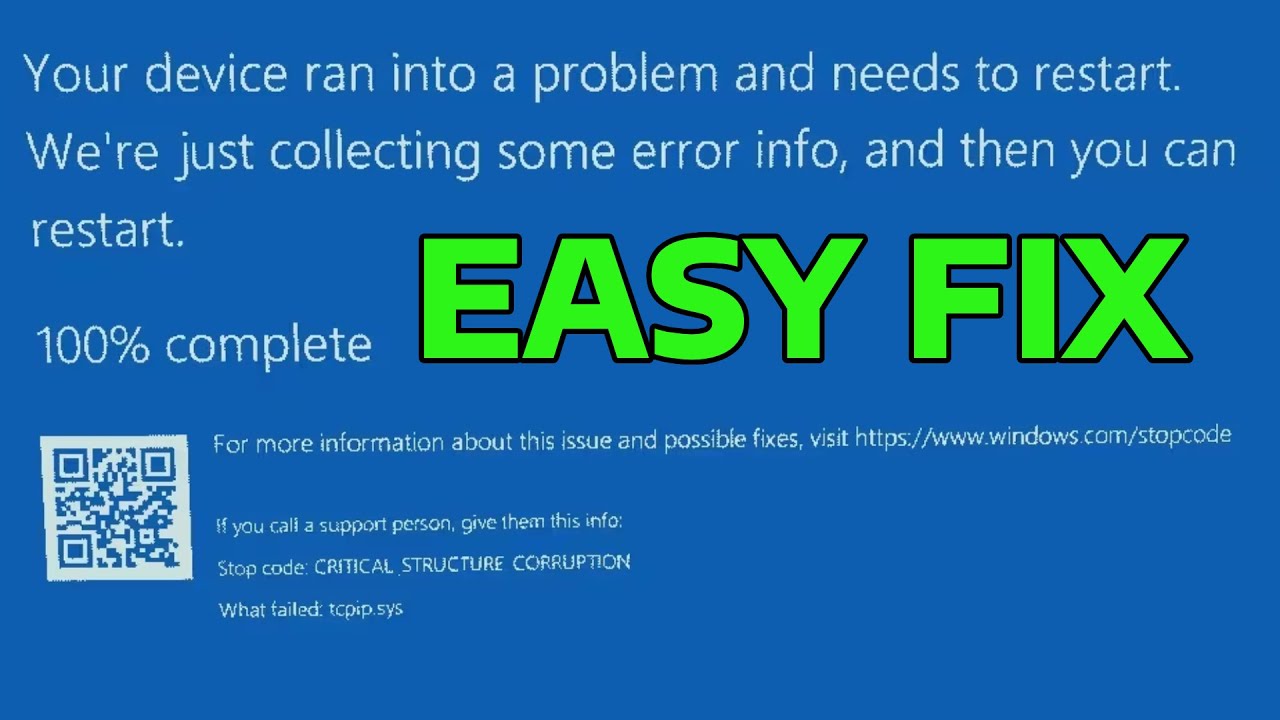 How To Fix Tcpip.Sys Blue Screen Error in Windows