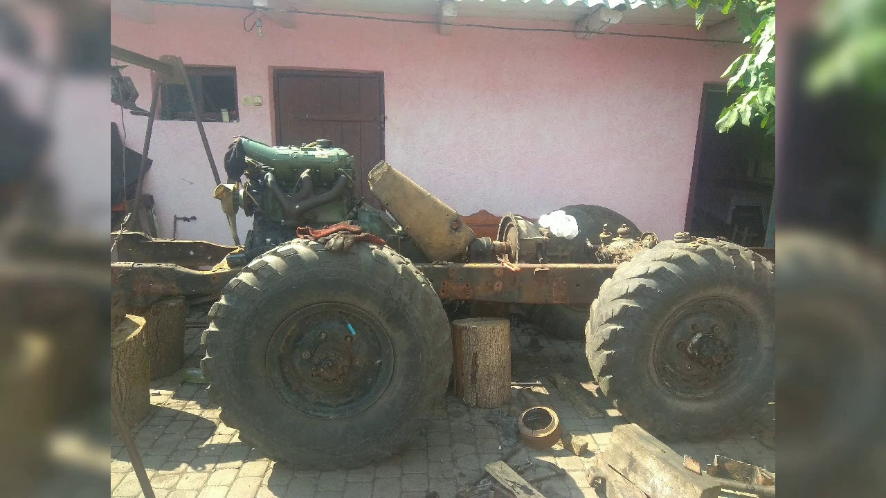 Самодельный трактор газ 66+мерседес. - YouTube