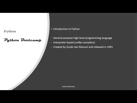 1.2: Python Bootcamp for Beginners: Introduction To Python