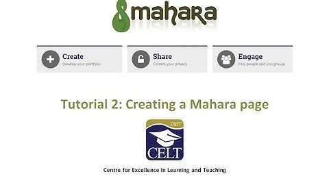 Creating a Mahara page (2024)