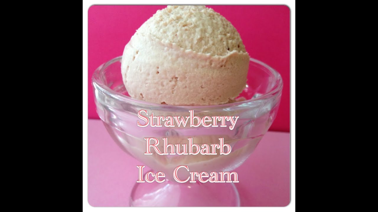 Easy Strawberry Rhubarb Ice Cream Recipe (No machine/eggs)!