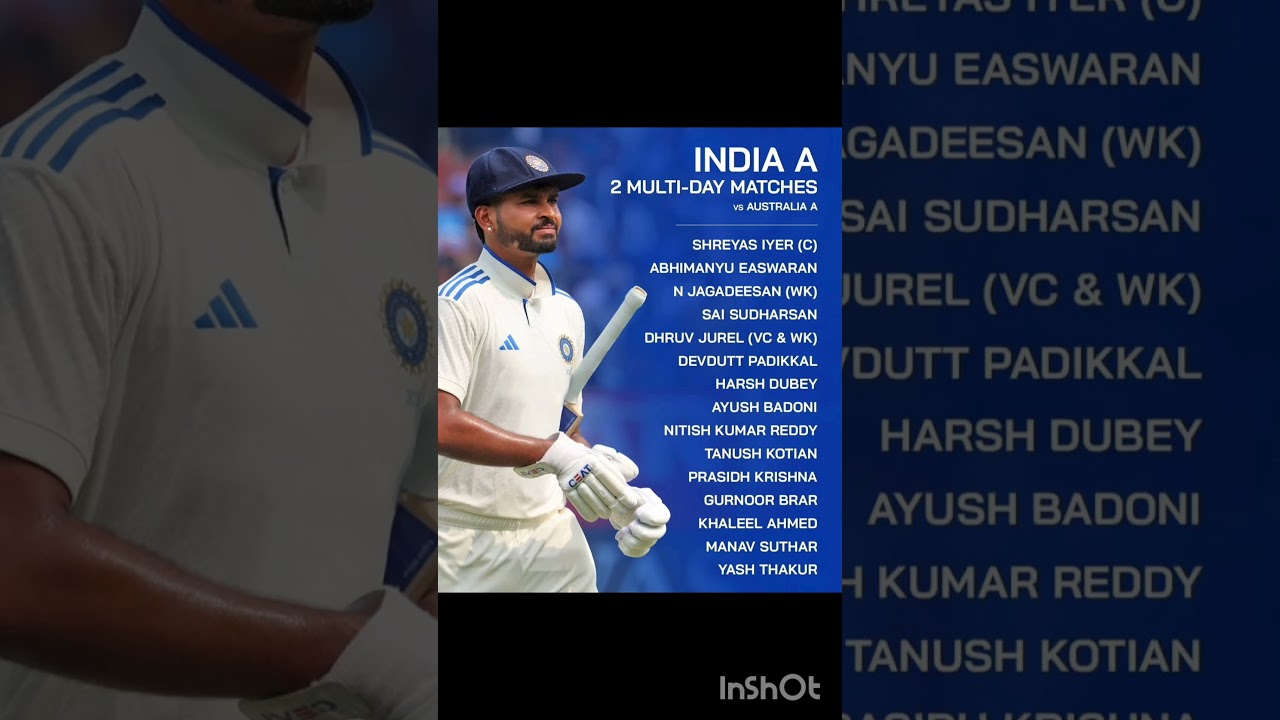 Shreyas Iyer Captain of Ind A vs Aus A test match 🏏