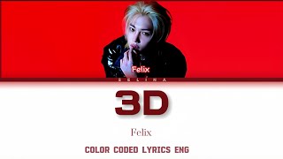 FELIX - 3D | BY JUNGKOOK | COLOR CODED LYRICS | AI COVER Resimi
