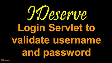 Login Servlet for validating User Name Password