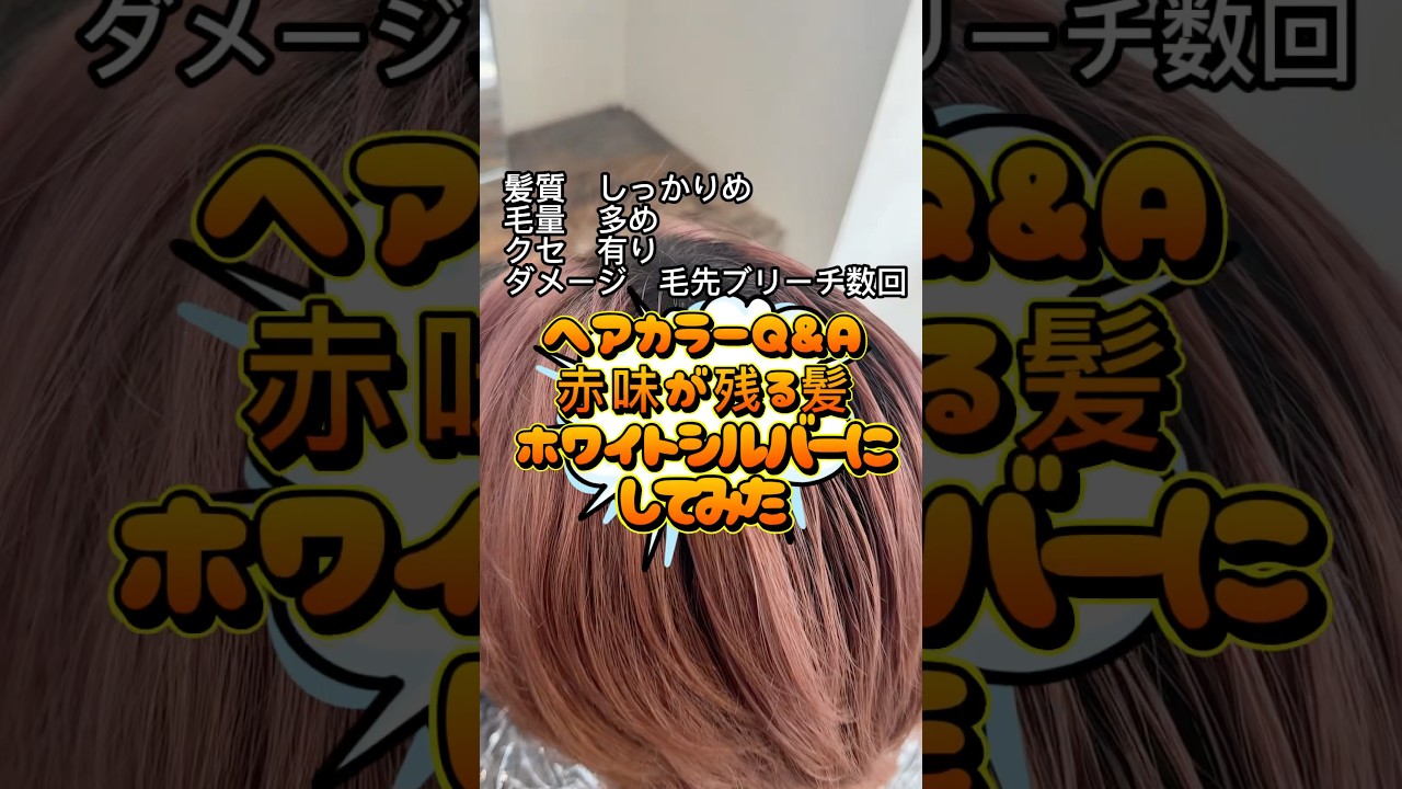 ヘアカラーQ&A赤味が残る髪をホワイトシルバーにしてみた #名古屋 #美容師 #ブリーチ #美容室