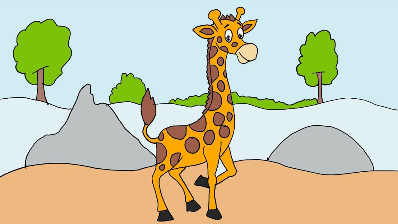 Vẽ con hươu cao cổ - Hướng dẫn vẽ đơn giản - how to draw Giraffe ...