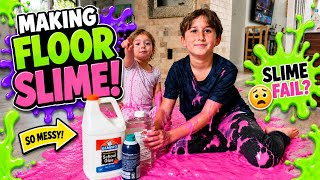 My Kids Made FLOOR SLIME… and It Got So Messy 😂 | Funny Slime Challenge