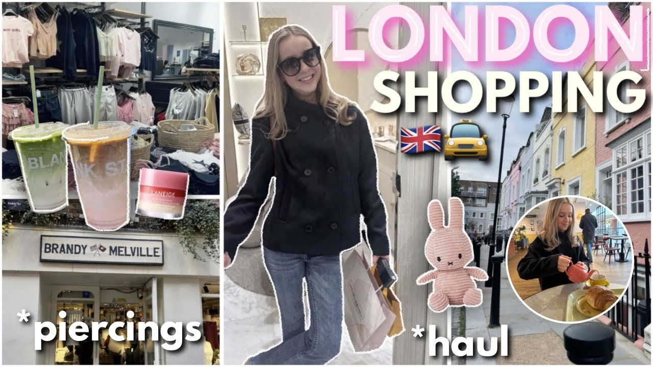 LONDON SHOPPING VLOG!! *NEW PIERCINGS, I BROKE THE BANK AGAIN.. * 🚂🛍️