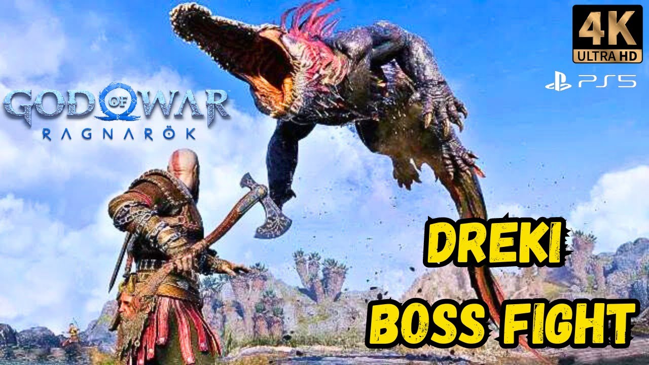 God Of War Ragnarok - Double Dreki Boss Fight GMGOW ( 4K 60FPS PS5 ...