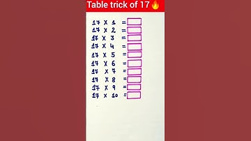 Table trick of 17🔥#maths #mathswise #mathstricks #subscribe #mathematics #mathpuzzle #viral