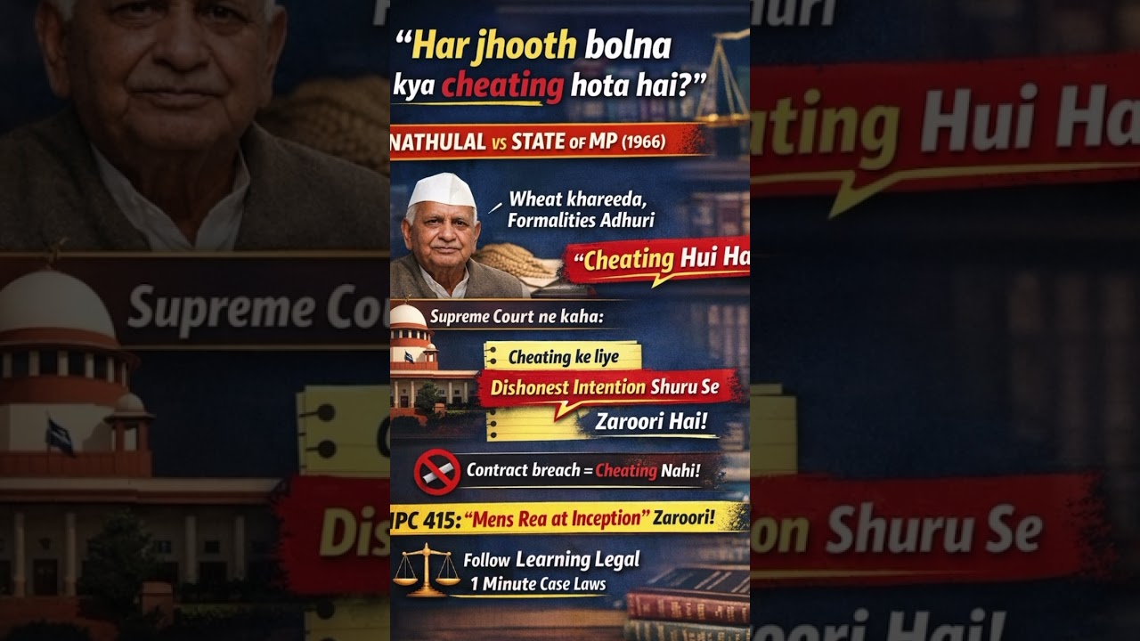 Har Contract Breach Cheating Nahi Hota! | Nathulal Case Explained in 1Minutes ⚖️