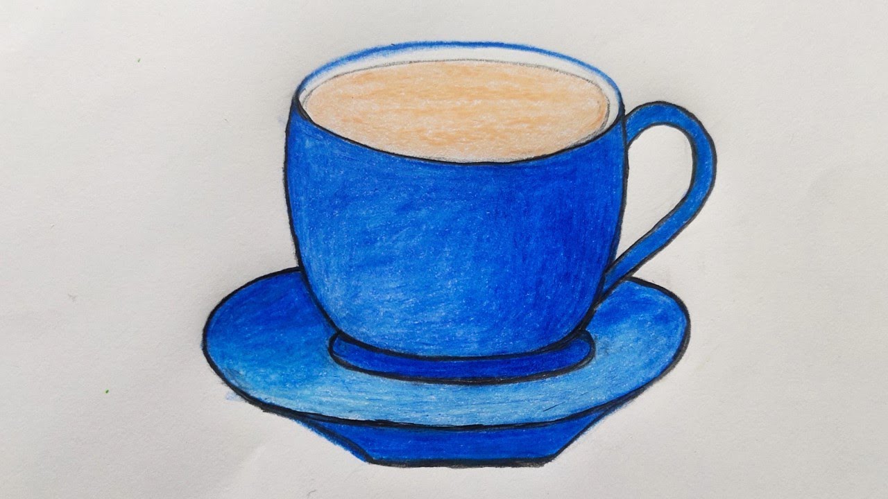 cup plate drawing \\ cup prize drawing \\ simple cup and saucerdrawing