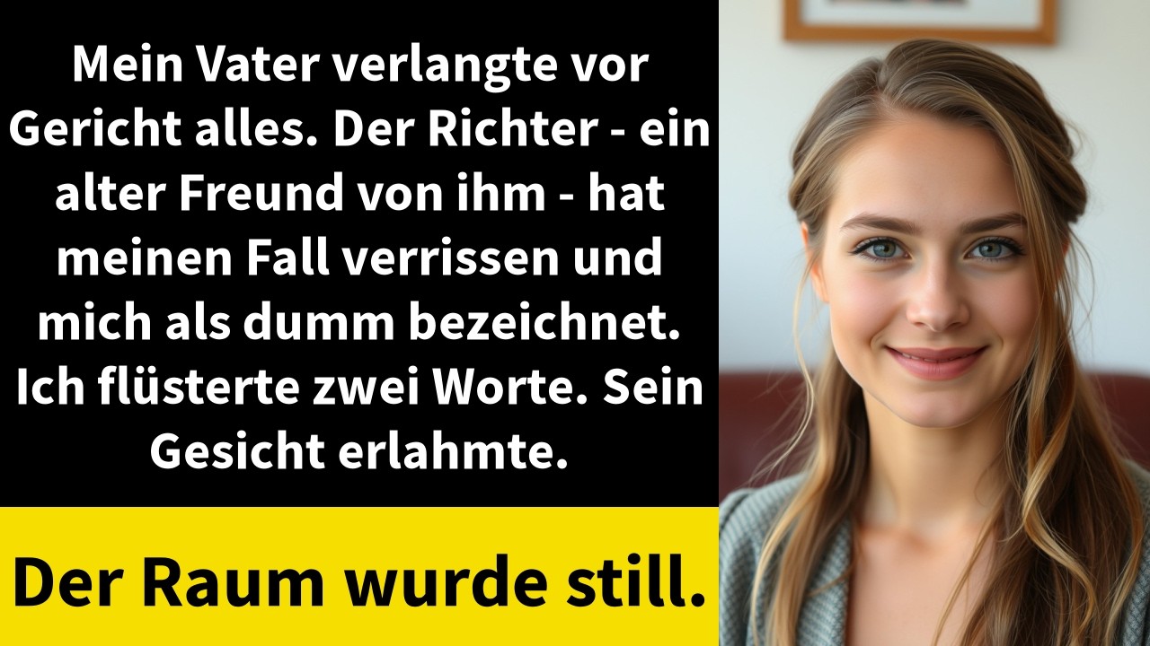 Mein Vater verlangte vor Gericht alles. Der Richter - ein alter Freund von ihm - hat meinen Fall