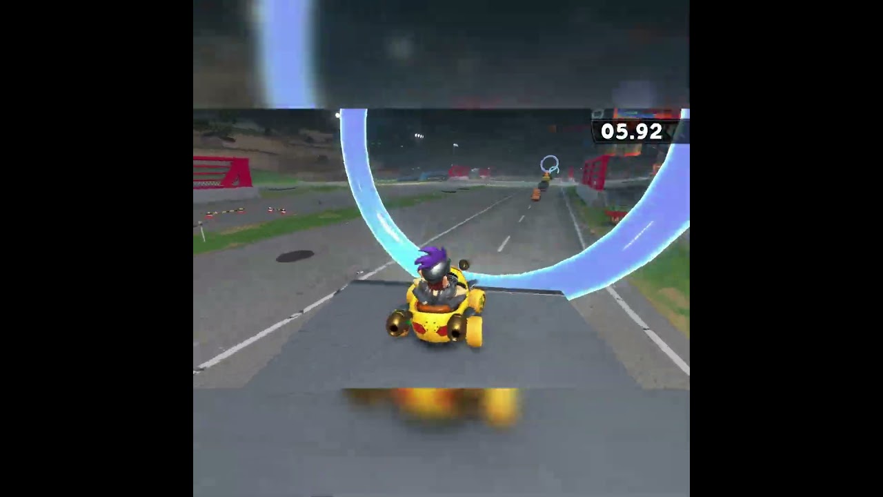 Trick off vehicles on the way to the spaceport! [Waluigi] P-Switch | Mario Kart World 