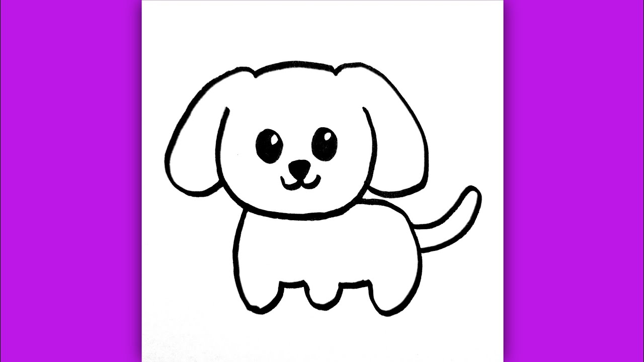 Super Easy Cute Dog Drawing for Kids