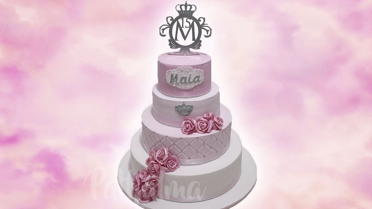 Свадебный Торт с покрытием Ганаш из белого шоколада Сборка многоярусного торта