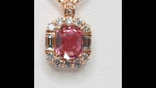非加熱パパラチアサファイア ダイヤモンドネックレス PDS 1.03ct D