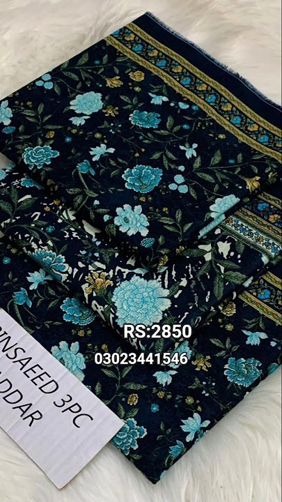 Bin Saeed New design drees 3pc Unstitched digital print premium quality Soft khaddar Suit for Women