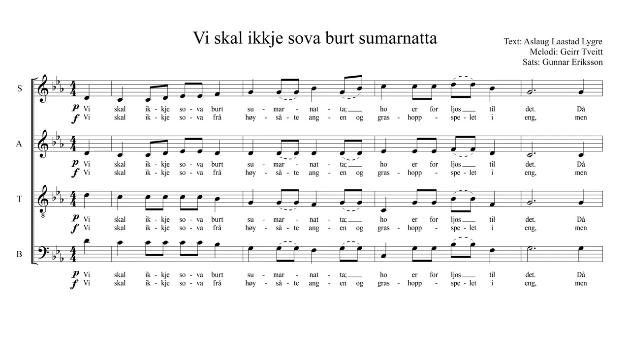 Vi skal ikkje sova burt summarnatta - Bas