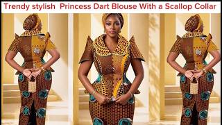 How to Draft & Sew a Princess Dart Bustier Blouse with Scallop Collar | Step-by-Step Tutorial